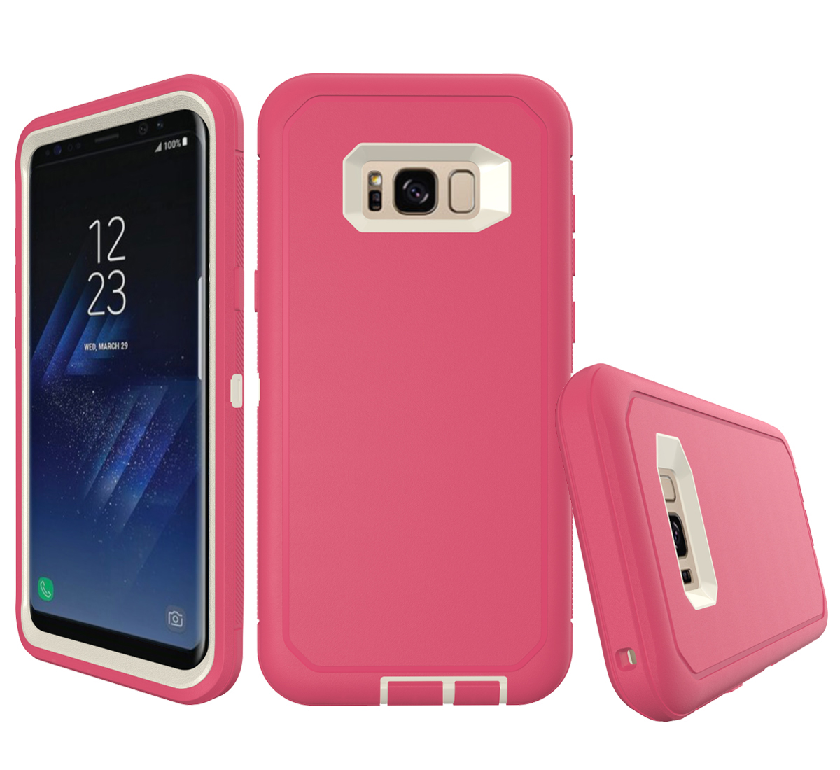 Galaxy S8 Plus Armor Robot Case (Hot Pink White)